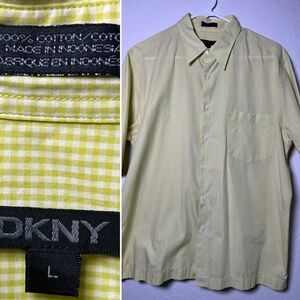 DKNY Men's Gingham Short Sleeve Shirt 🌺 size large